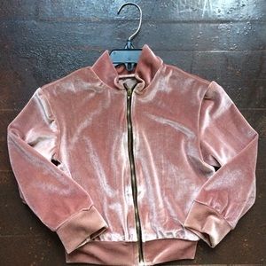 2pc Velour kids set size 6- 7 blush color